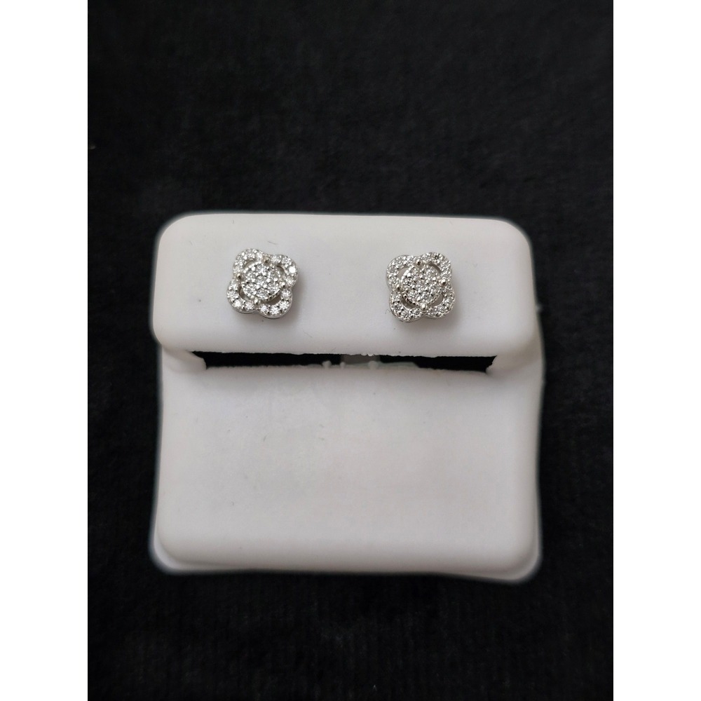 925 Silver Moissanite Clover Earrings 0.3CT